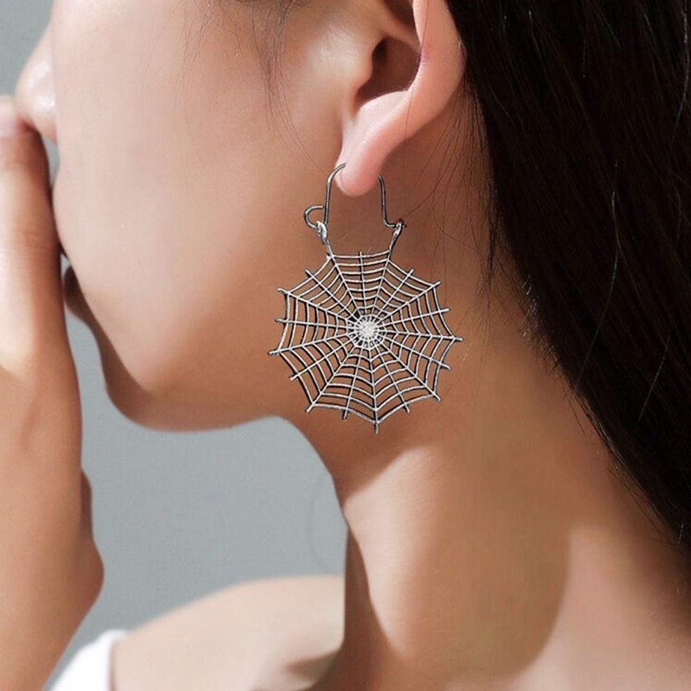 Any 2/$20! Silver Spider Web Ear Wire Earrings - Picture 5 of 8